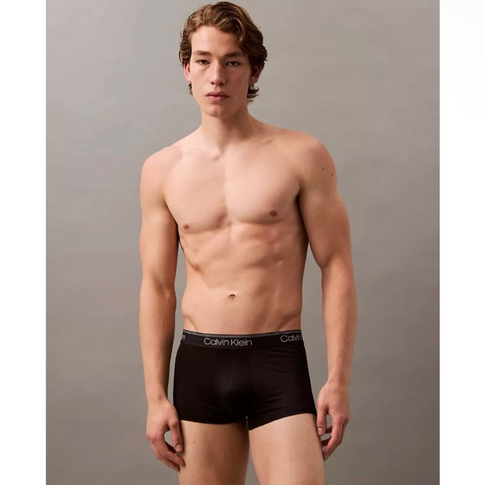 Calvin Klein Black Low Rise Silky Microfiber Stretch Underwear Trunks Size Small - Picture 5 of 11